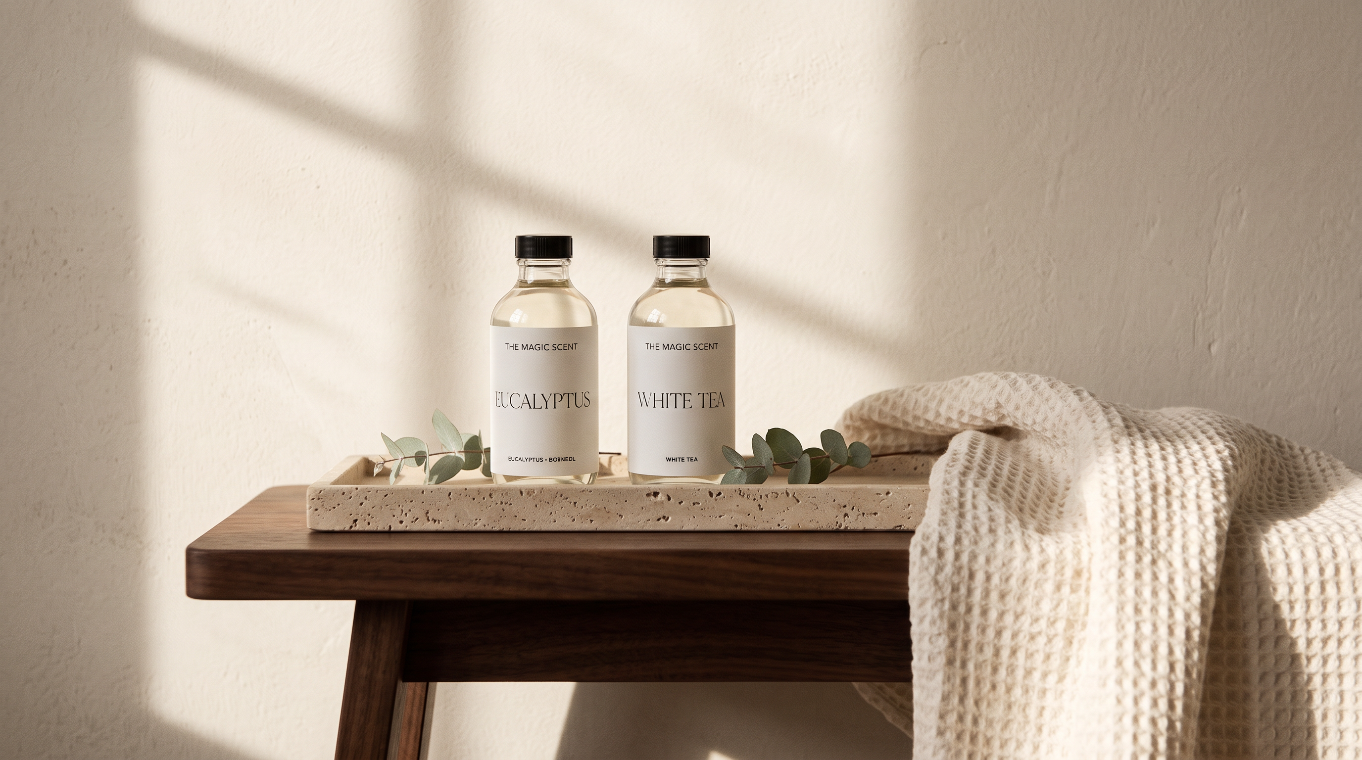 Eucalyptus and White Tea spa fragrance oils by The Magic Scent